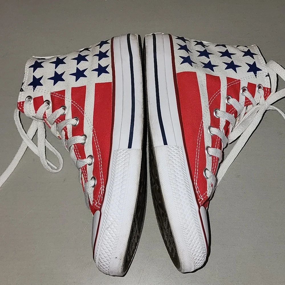 Converse All Star Red White and Blue Star High-Top Sneakers